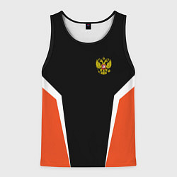 Майка-безрукавка мужская Russia: Orange Sport, цвет: 3D-черный
