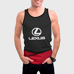Майка-безрукавка мужская Lexus: Grey Carbon, цвет: 3D-черный — фото 2