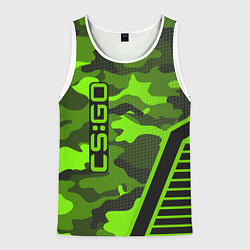 Майка-безрукавка мужская CS:GO Light Green Camo, цвет: 3D-белый