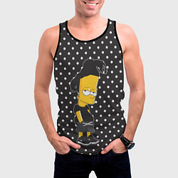 Майка-безрукавка мужская Барт с дредами, цвет: 3D-черный — фото 2
