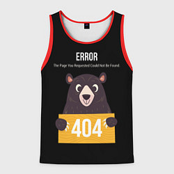 Майка-безрукавка мужская Error 404: Bear, цвет: 3D-красный