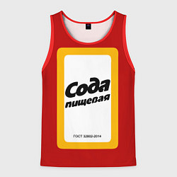 Майка-безрукавка мужская Сода пищевая, цвет: 3D-красный