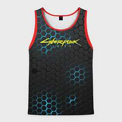 Мужская майка без рукавов Cyberpunk 2077: Blue Carbon
