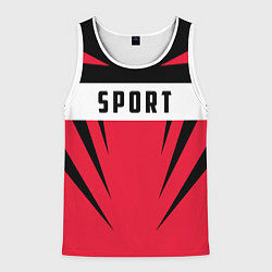 Майка-безрукавка мужская Sport: Red Style, цвет: 3D-белый