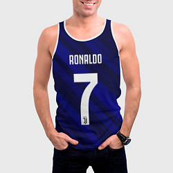 Майка-безрукавка мужская Ronaldo 7: Blue Sport, цвет: 3D-белый — фото 2