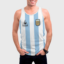 Майка-безрукавка мужская Марадона Аргентина ретро, цвет: 3D-белый — фото 2