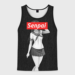 Майка-безрукавка мужская Senpai: School Girl, цвет: 3D-черный