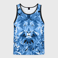 Майка-безрукавка мужская Сине-бело-голубой лев, цвет: 3D-черный