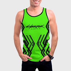 Майка-безрукавка мужская Cyberpunk 2077: Acid Green, цвет: 3D-черный — фото 2