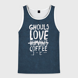 Майка-безрукавка мужская Ghouls Love Coffee, цвет: 3D-белый