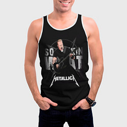 Майка-безрукавка мужская Metallica black, цвет: 3D-белый — фото 2