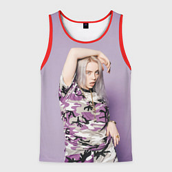 Майка-безрукавка мужская Billie Eilish: Violet Camo, цвет: 3D-красный