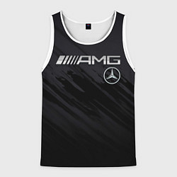 Майка-безрукавка мужская Mercedes AMG, цвет: 3D-белый