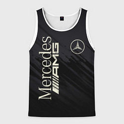 Майка-безрукавка мужская Mercedes AMG: Black Edition, цвет: 3D-белый