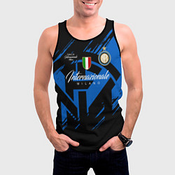 Майка-безрукавка мужская Интер Милан логотипы, цвет: 3D-черный — фото 2