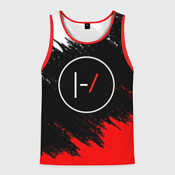 Майка-безрукавка мужская 21 Pilots: Black & Red, цвет: 3D-красный