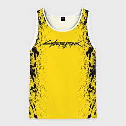 Майка-безрукавка мужская Cyberpunk 2077 Samurai logo, цвет: 3D-белый