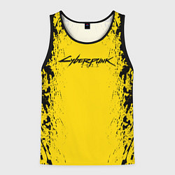 Майка-безрукавка мужская Cyberpunk 2077 Samurai logo, цвет: 3D-черный