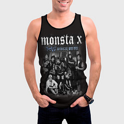 Майка-безрукавка мужская Monsta X, цвет: 3D-черный — фото 2