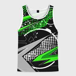 Мужская майка без рукавов Black and green corners