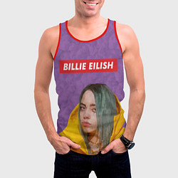 Майка-безрукавка мужская Billie Eilish, цвет: 3D-красный — фото 2