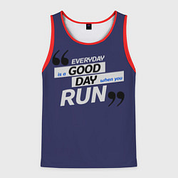 Майка-безрукавка мужская Бегу - значит живу, цвет: 3D-красный
