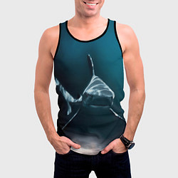 Майка-безрукавка мужская Акула, цвет: 3D-черный — фото 2