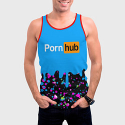 Майка-безрукавка мужская PornHub, цвет: 3D-красный — фото 2