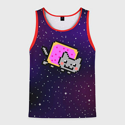 Майка-безрукавка мужская Nyan Cat, цвет: 3D-красный