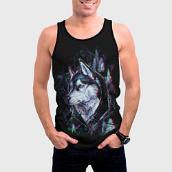 Майка-безрукавка мужская Волк, цвет: 3D-черный — фото 2