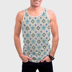 Майка-безрукавка мужская Ромбический фон, цвет: 3D-белый — фото 2