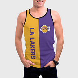 Майка-безрукавка мужская LA LAKERS, цвет: 3D-черный — фото 2