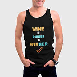 Майка-безрукавка мужская Вино плюс ужин, цвет: 3D-черный — фото 2