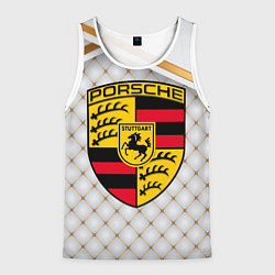 Майка-безрукавка мужская PORSCHE, цвет: 3D-белый