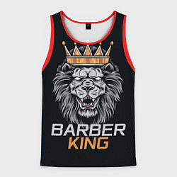 Майка-безрукавка мужская Barber King Барбер Король, цвет: 3D-красный