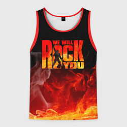 Майка-безрукавка мужская Queen - We Will Rock You, цвет: 3D-красный