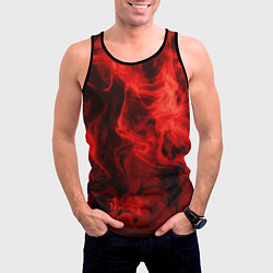 Майка-безрукавка мужская Красный дым, цвет: 3D-черный — фото 2