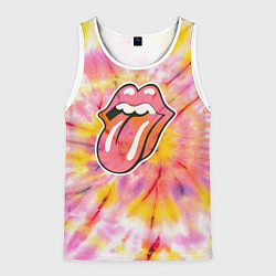 Майка-безрукавка мужская Rolling Stones tie-dye, цвет: 3D-белый