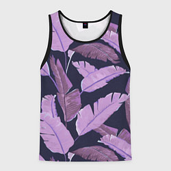 Мужская майка без рукавов Tropical leaves 4 purple