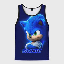 Майка-безрукавка мужская SONIC, цвет: 3D-черный