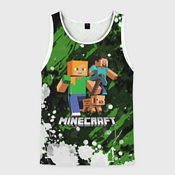 Майка-безрукавка мужская Minecraft Майнкрафт, цвет: 3D-белый
