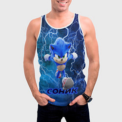 Майка-безрукавка мужская SONIC, цвет: 3D-белый — фото 2