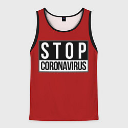 Майка-безрукавка мужская Stop Coronavirus, цвет: 3D-черный