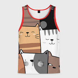Майка-безрукавка мужская Котейки, цвет: 3D-красный