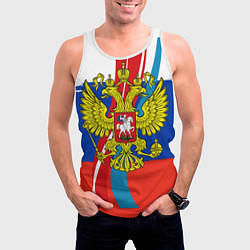 Майка-безрукавка мужская Герб России, цвет: 3D-белый — фото 2