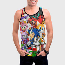 Майка-безрукавка мужская Sonic ПЕРСОНАЖИ, цвет: 3D-черный — фото 2