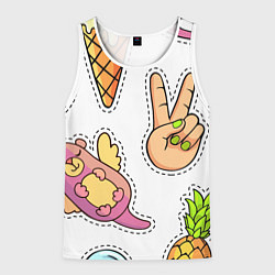 Майка-безрукавка мужская Emoji, цвет: 3D-белый