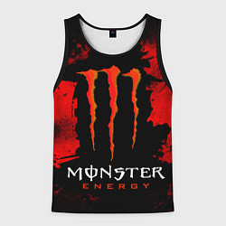 Мужская майка без рукавов Red grunge monster energy