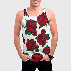 Майка-безрукавка мужская Винтажные розы, цвет: 3D-белый — фото 2