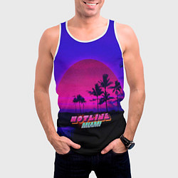 Майка-безрукавка мужская HOTLINE MIAMI, цвет: 3D-белый — фото 2